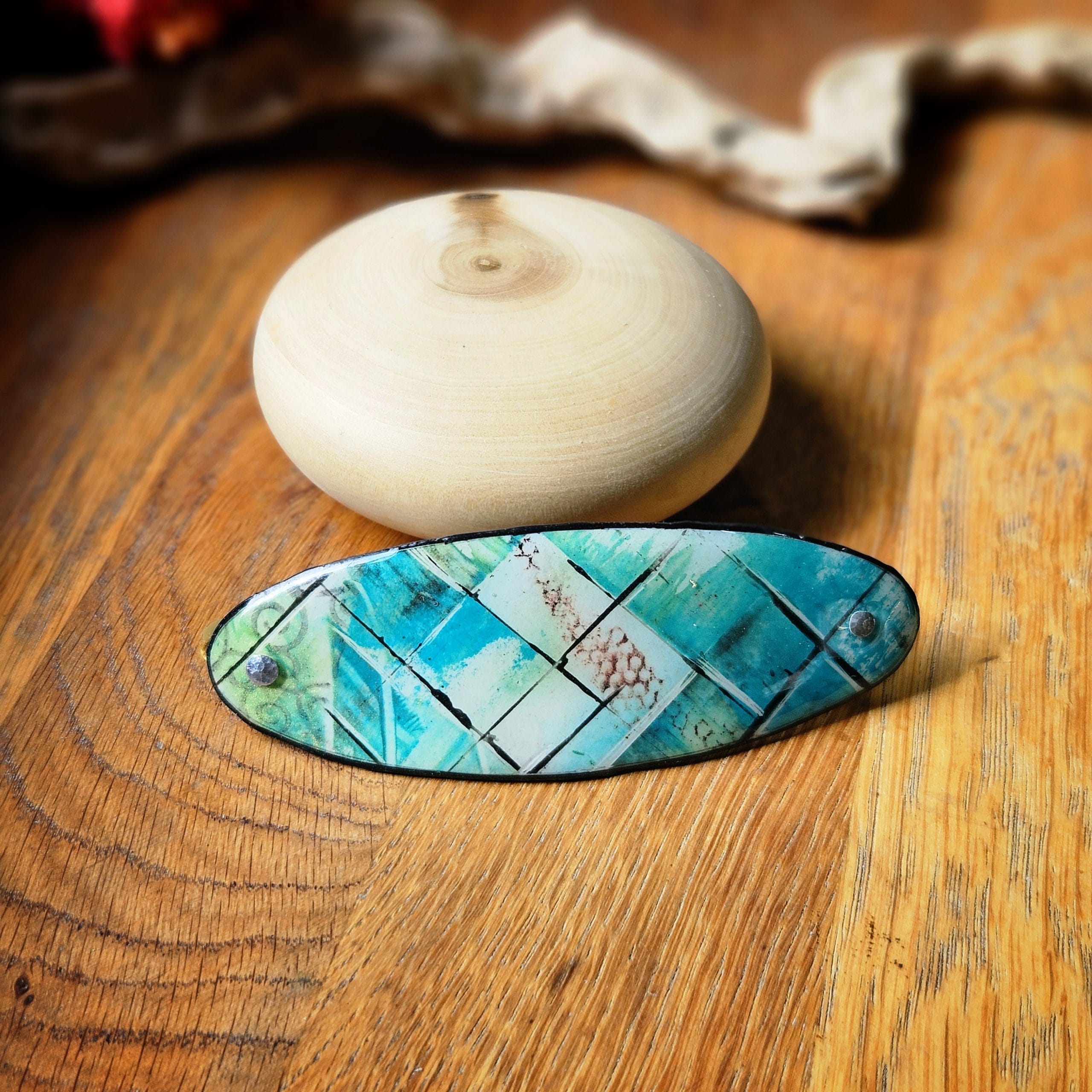 barrette artisanale pour cheveux épais