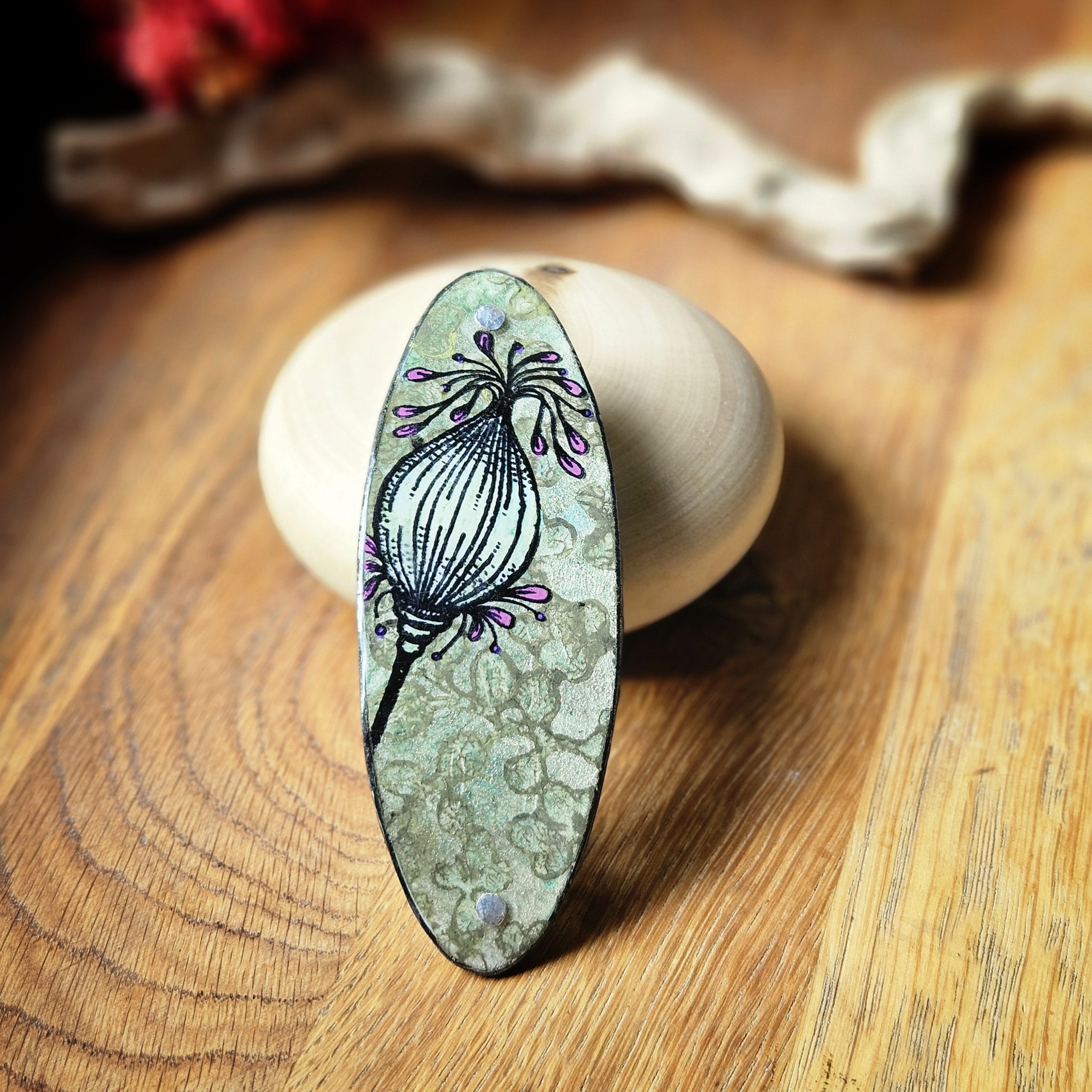 barrette artisanale pour cheveux épais