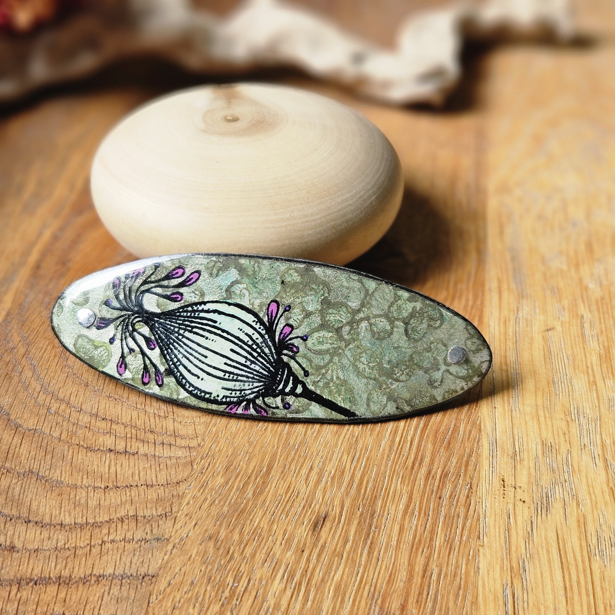 barrette artisanale pour cheveux épais
