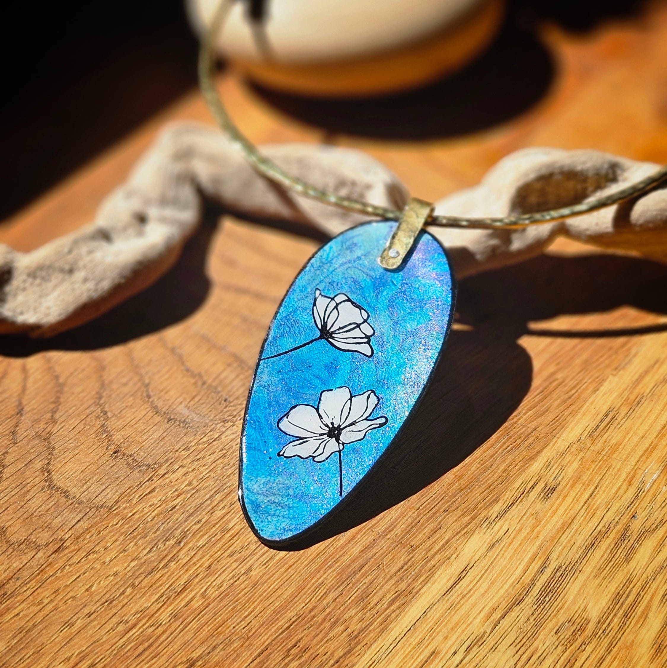Polymer clay stamp decorative necklace