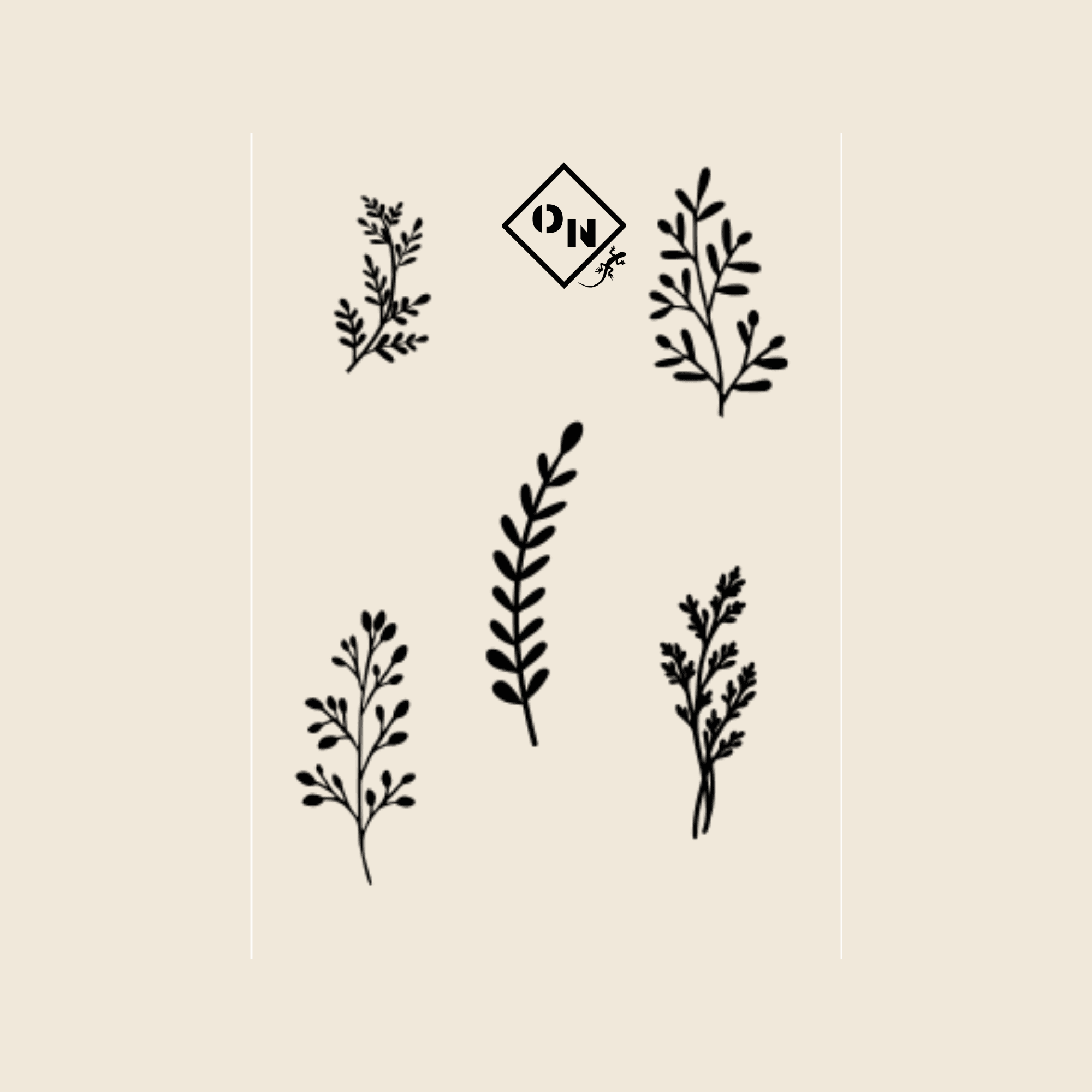 set of rubber stamps special polymer clay grass motif