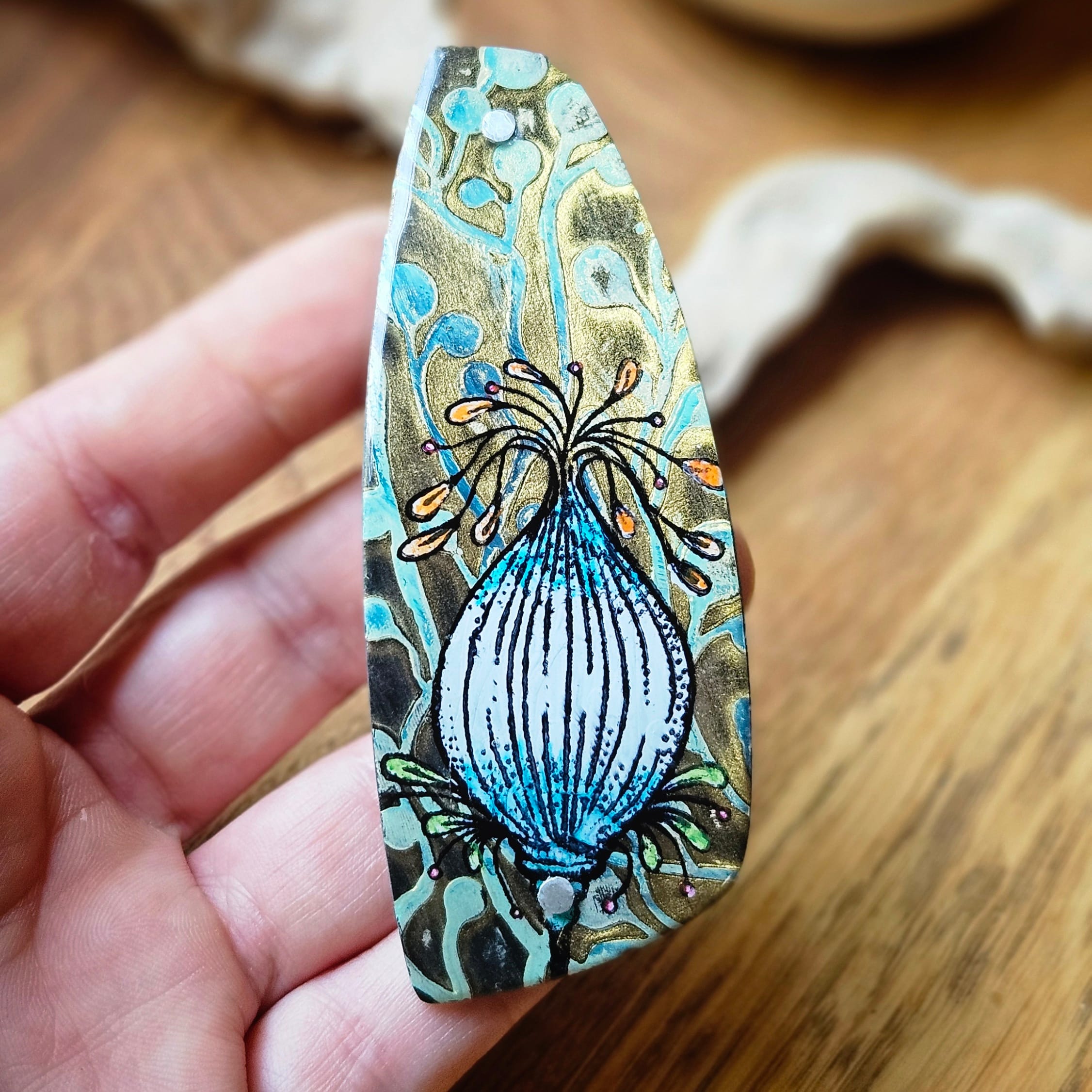 Barrette artisanale pour cheveux épais